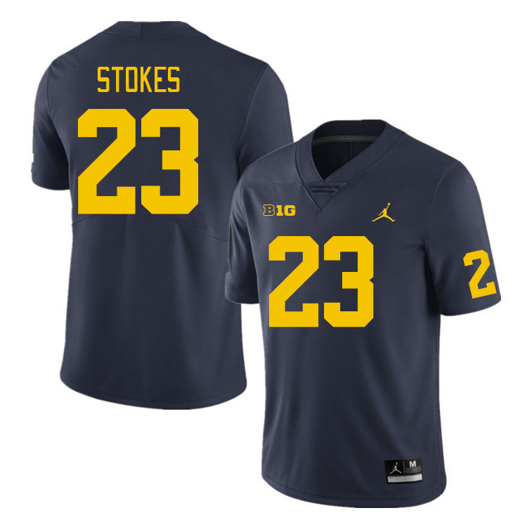 Michigan Wolverines #23 CJ Stokes College Football Jerseys Stitched Sale-Navy